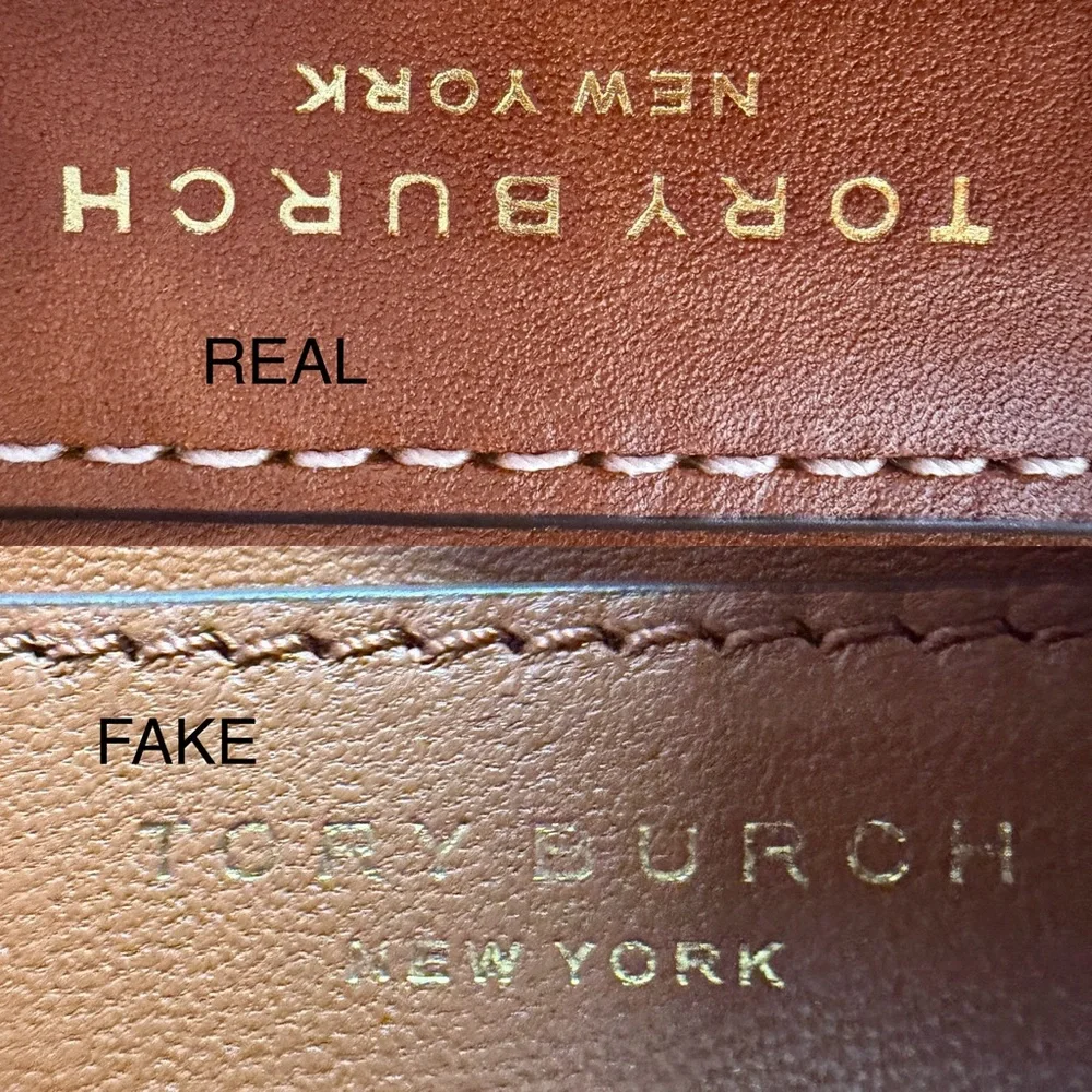 Don't buy a FAKE Tory Burch Lee Radziwill Suede/Leather double bag!